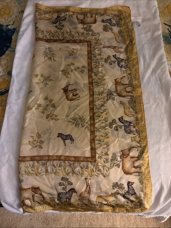 Talbots Accessories - Vintage Talbots Safari Animal Print Silk Scarf in Cream & Gold